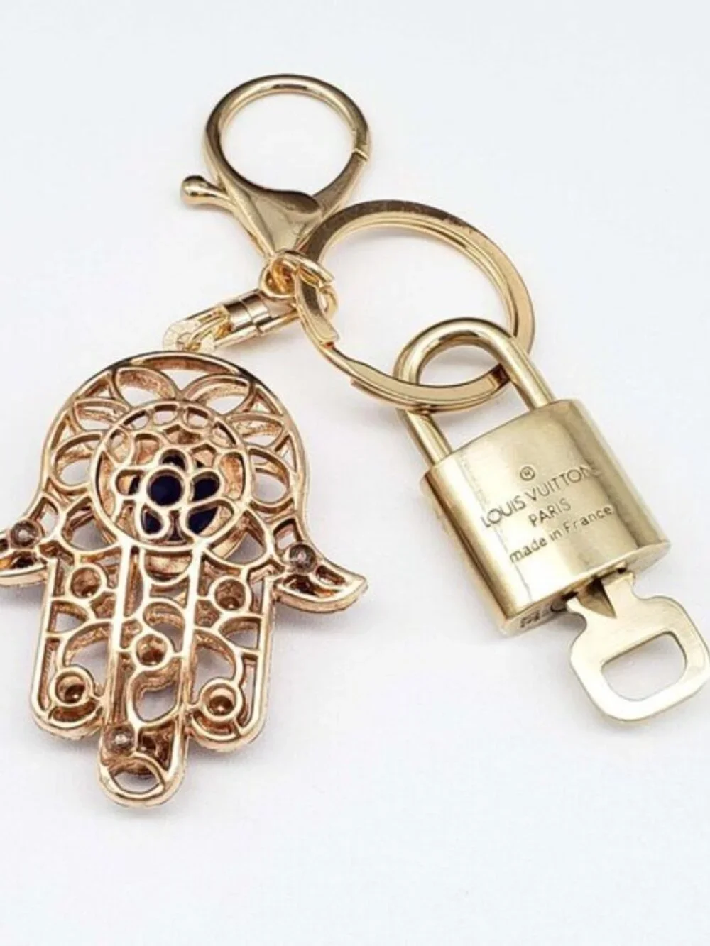 Louis Vuitton Gold Lock 🔑 Authentic LV Padlock + Bag Unbranded Evil Eye Charm